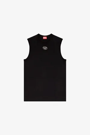 Diesel T-bisco Logo-embroidered Sleeveless Cotton Top