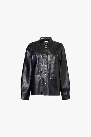 Isabel Marant Abelia Crinkled-texture Faux-leather Shirt