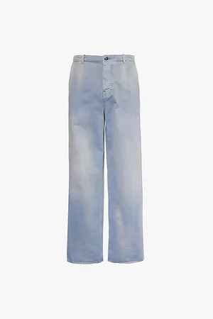 Loewe Baggy Brand-patch Wide-leg Relaxed-fit Cotton Trousers