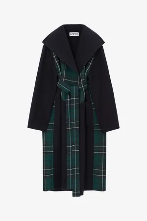 Loewe Checked-panel Relaxed-fit Wool-blend Coat