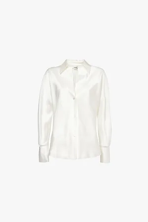 Vince Bias Collar Silk Blouse