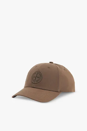Stone Island Curved Peak Embroidered Branding Cotton Cap