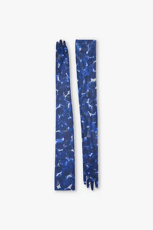 DRIES VAN NOTEN Elbow-length Abstract-print Stretch-woven Gloves