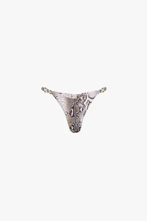 Jaded London Neya Snakeskin-print Plaited Bikini Bottoms