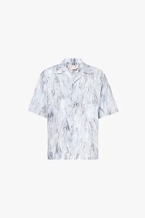 Marni Abstract Brand-motif Short-sleeve Cotton Poplin Shirt
