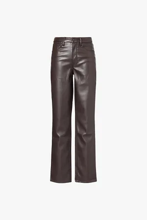 GOOD AMERICAN Good Icon Straight-lef Faux-leather Trousers
