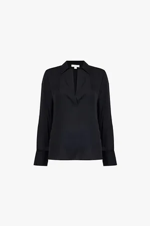 Vince Pullover Split Hem Silk-blend Shirt