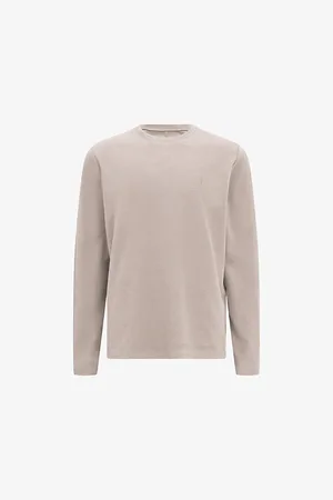 AllSaints Rowe Logo-embroidered Long-sleeve Organic-cotton T-shirt
