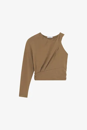 IRO Jovanka One-sleeve Cotton and Modal-blend Top