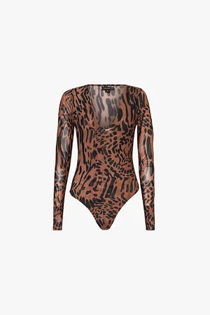GOOD AMERICAN Abstract-print Plunge-v-neck Stretch-woven Body