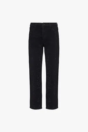 RAG&BONE Harlow Rhinestone-embellishment Straight-leg Mid-rise Stretch-denim Jeans