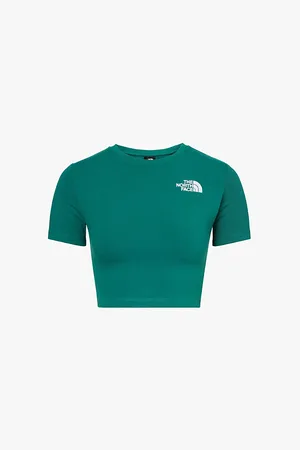 The North Face Embroidered-branding Cropped Stretch-cotton T-shirt
