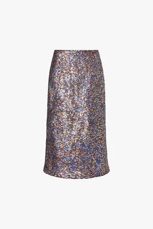 DRIES VAN NOTEN Sibyl Sequin-embellished Wool-blend Midi Skirt