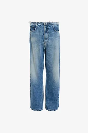 AllSaints Blake Fray Wide-leg Mid-rise Denim Jeans