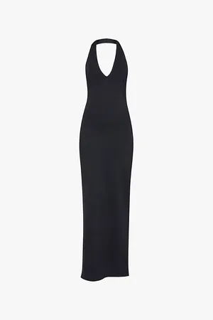 GOOD AMERICAN Scuba Halterneck Stretch-jersey Maxi Dress