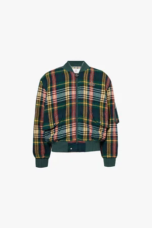 Vivienne Westwood Bernardo Brand-plaque Check Wool-blend Bomber Jacket