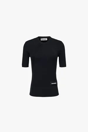Jil Sander Logo-tab Ribbed Wool-blend Knitted T-shirt