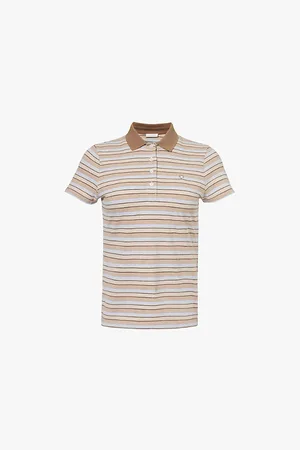 Saks Potts Venus Stripe-print Knitted Cotton Polo Shirt