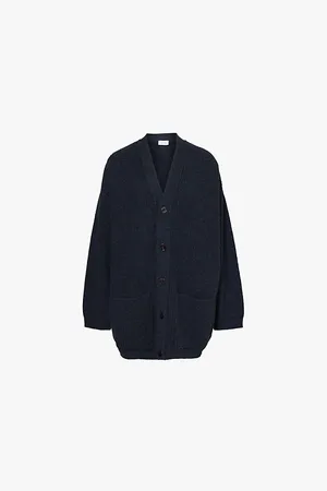 LEMAIRE Felted Cardi Ribbed Wool Coat
