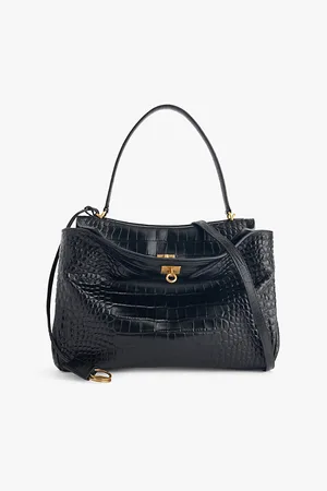 Balenciaga Rodeo Croc-pattern Leather Top-handle Bag