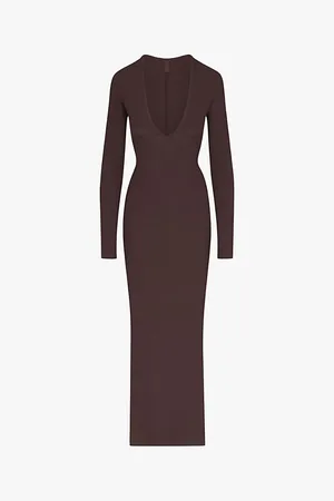SKIMS Soft Lounge Round-neck Stretch-woven Maxi Dress