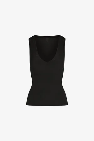 SKIMS Soft Lounge Plunge-neck Stretch-woven Top