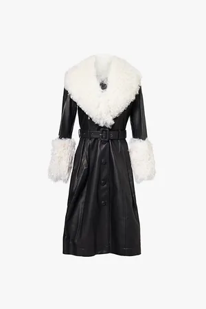 Saks Potts Foxy Shearling-trim Leather Coat