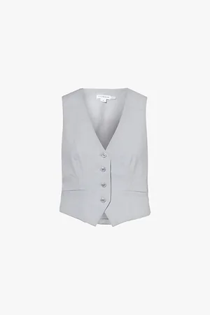 GOOD AMERICAN Suiting V-neck Stretch-woven Vest