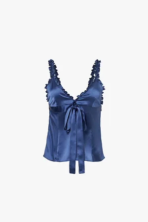 Saks Potts Heni Ruffled-straps Silk Top