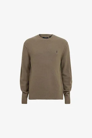 AllSaints Statten Crew-neck Logo-embroidered Stretch-knit Jumper