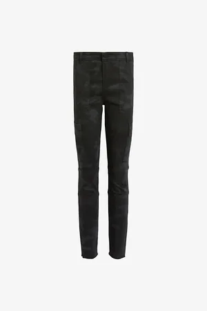 AllSaints Duran Camo-print High-rise Stretch-cotton Trousers