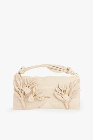 Cult Gaia Hera Mini Flower-embellished Cotton-canvas Shoulder Bag