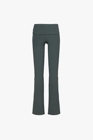 alo Alosoft Fold-over Bootcut Stretch-woven Leggings