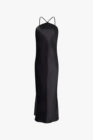 Saks Potts Sno Halterneck Ruched Silk Midi Dress