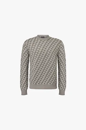 Giorgio Armani Diamond Crewneck Regular-fit Wool Jumper