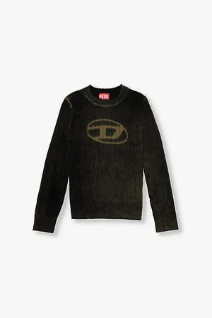 Diesel Ribbed Brand-pattern Wool-blend Knitted Jumper 6-16 Years