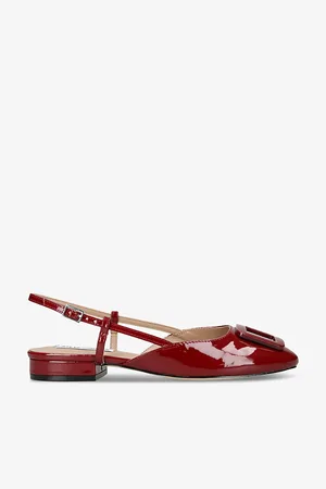 Steve Madden Belari Buckle-embellished Patent Faux-leather Slingback Courts