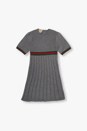 Gucci Ribbed Short-sleeves Wool Dress 4-12 Years