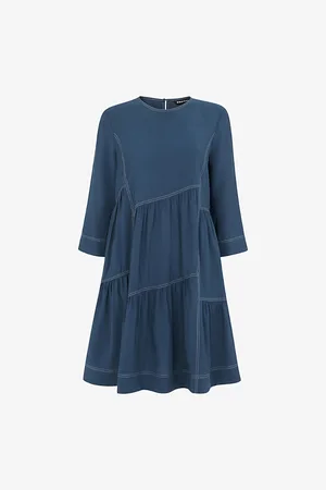 Whistles Phoebe Seam-detail Trapeze Woven Mini Dress