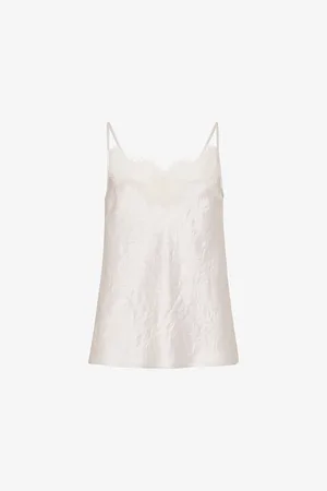Whistles Lace-trim Regular-fit Satin Cami