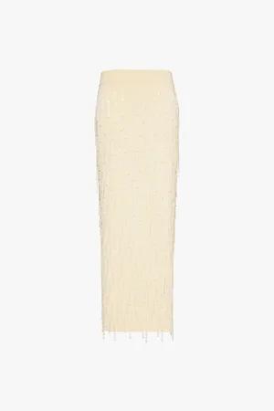 GALVAN Depois Beaded Stretch-woven Blend Maxi Skirt