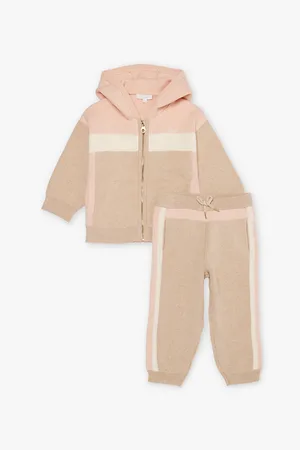 Chloé Tricoloured Knitted Stretch-cotton Hoody and Jogging Bottoms Set 12-18 Months