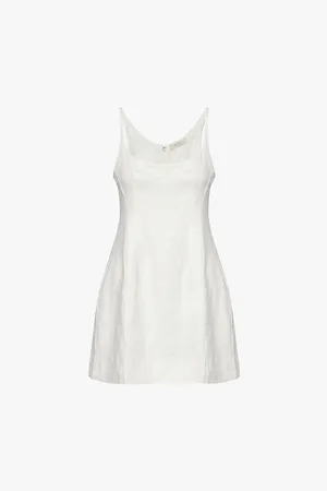 FAITHFULL THE BRAND Sanne Scoop-neck Linen Mini Dress