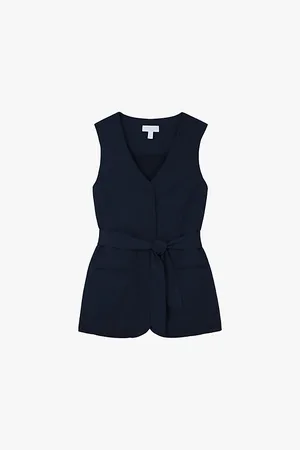 The White Company Wrap-tie V-neck Linen-blend Waistcoat