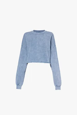 GymShark Collegiate Shadow Washed Cotton-jersey Midi Sweatshirt