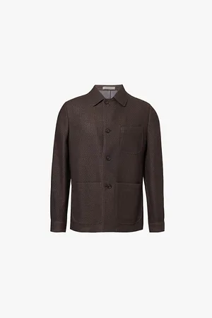 corneliani Spread-collar Patch-pockets Regular-fit Wool Jacket
