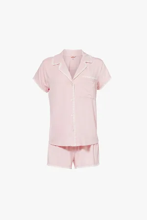 Eberjey Frida Contrast-piping Stretch-jersey Pyjamas