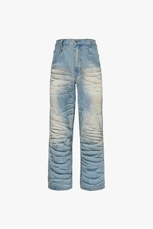 Jaded London Airbrush Colossus Faded-wash Wide-leg Relaxed-fit Denim-blend Jeans