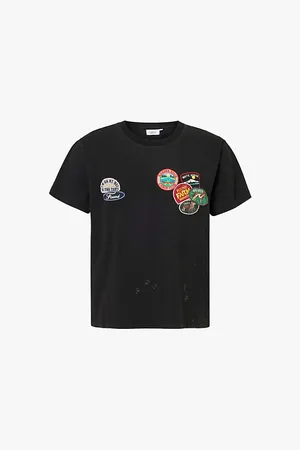 Found Multi Patch Washed Crewneck Relaxed-fit Cotton-jersey T-shirt