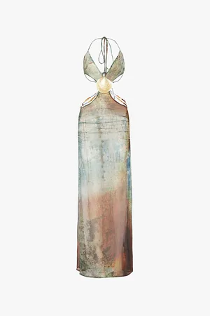 Jaded London Vida Shell-trim Backless Stretch-woven Maxi Dress